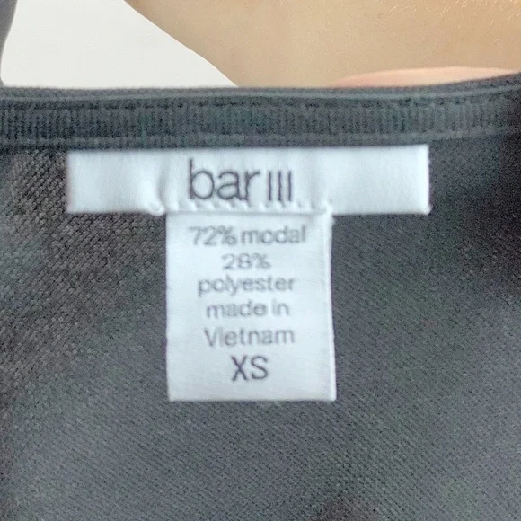 NWT BAR III black long sleeve dress asymmetrical hem draped panel 2087 - Picture 7 of 13